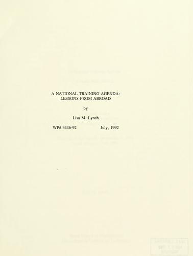 A national training agenda--lessons from abroad