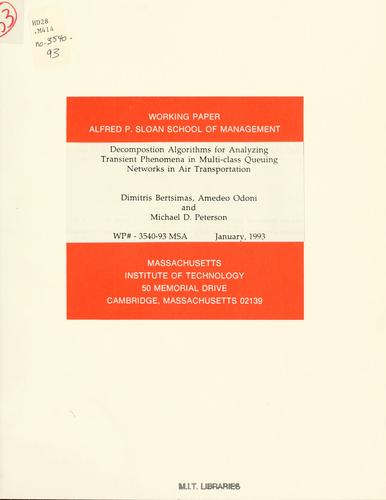Decomposition algorithms for analyzing transient phenomena in multi-class queuing networks in air transportation