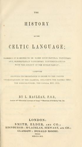 The history of the Celtic language