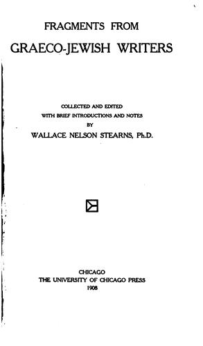 Fragments from Graeco-Jewish writers