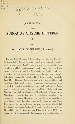 Studien über südostasiatische Dipteren