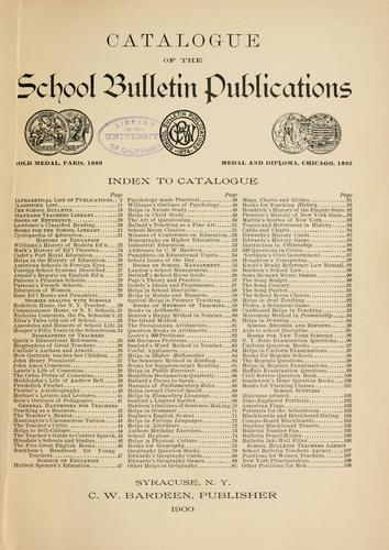 Catalogue of the school bulletin publications ...