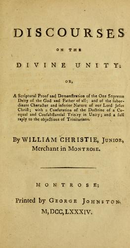 Discourses on the Divine unity