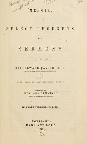 Memoir, select thoughts and sermons