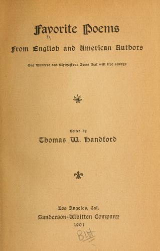 Favorite poems from English and American authors