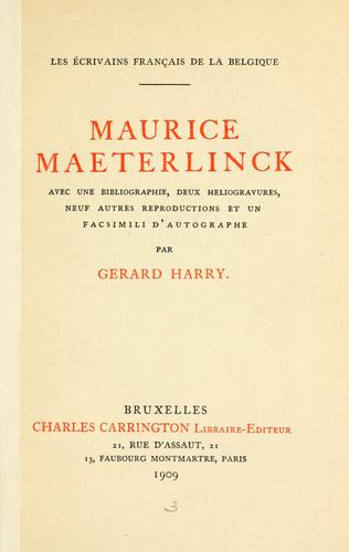 Maurice Maeterlinck.