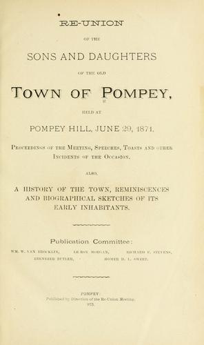 Re-union of the sons and daughters of the old town of Pompey