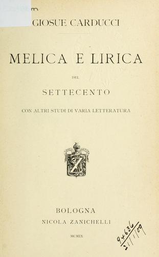Melica e lirica del settecento