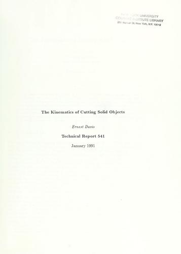 The kinematics of cutting solid objects.