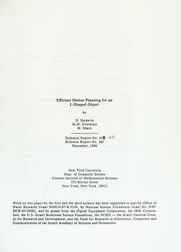 Efficient motion planning for an L-shaped object