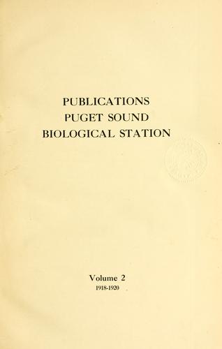 Publications - Puget Sound Biological Station