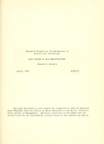 Life cycles of R & D organizations.