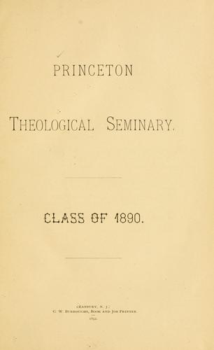 Princeton Theological Seminary Class of 1890.