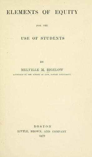 Elements of equity for the use of students