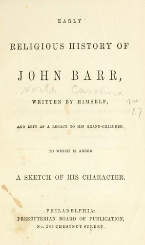 Early religious history of John Barr
