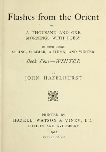 Flashes from the Orient; or, A thousand and one mornings with poesy.