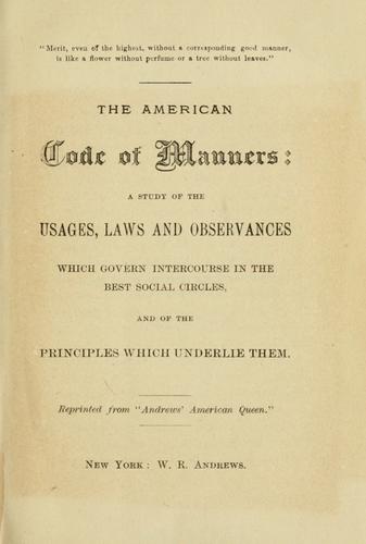 The American code of manners