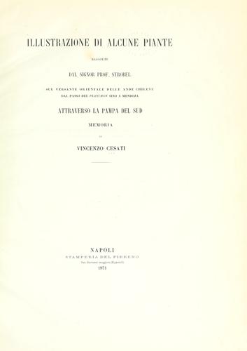 Illustrazione di alcune piante raccolte dal signor Prof. Strobel