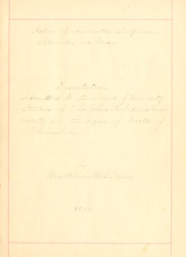 Action of aromatic sulphonchlorides on urea ...