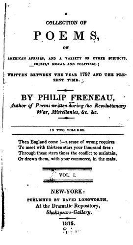 A Collection of Poems, on American Affairs and a Variety of Other Subjects ...