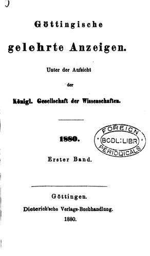 Göttingische Gelehrte Anzeigen