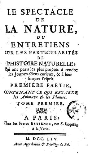 Le spectacle de la nature