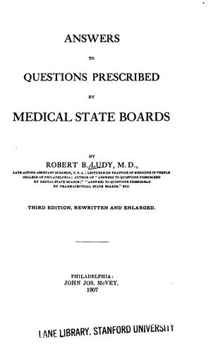 Answers to questions prescribed by medical state boards