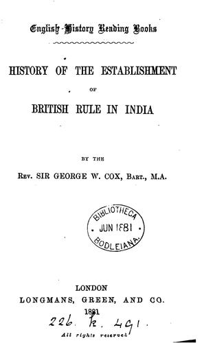 History of the establishment of British rule in India