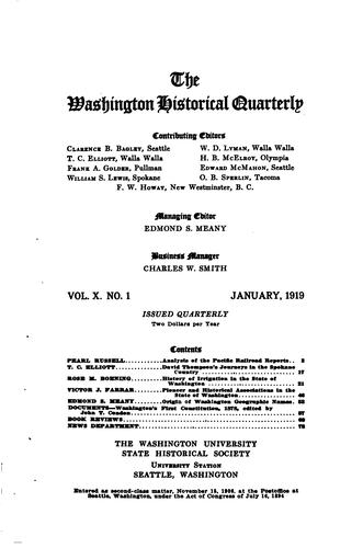 Pacific Northwest quarterly