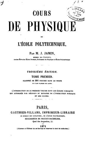 Cours de physique de l'École polytechnique