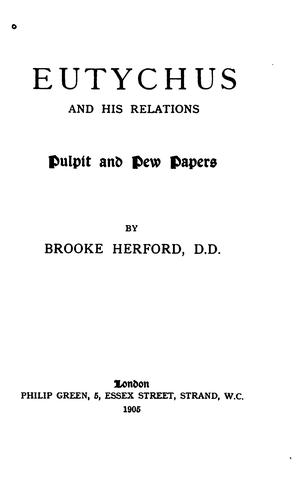 Eutychus and His Relations: Pulpit and Pew Papers