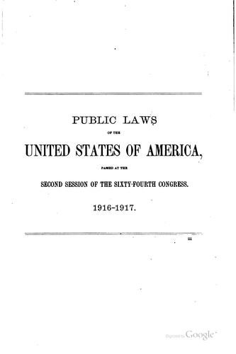 Statutes of the United States of America passed at the ... session of the ...
