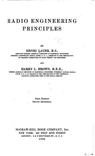 Radio engineering principles