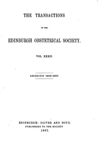 Transactions of the Edinburgh Obstetrical Society