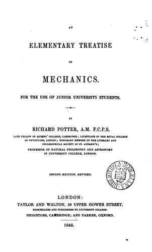 An elementary treatise on mechanics