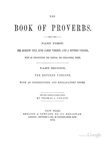 The Book of Proverbs