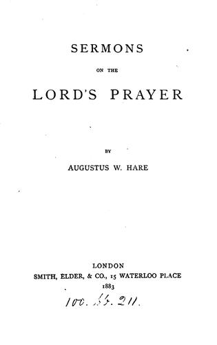 Sermons on the Lord's prayer