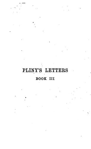 Pliny's Letters, Book III.