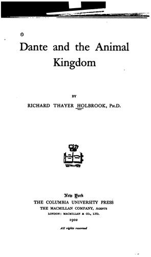 Dante and the Animal Kingdom