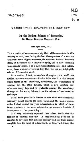 On the Modern Science of Economics