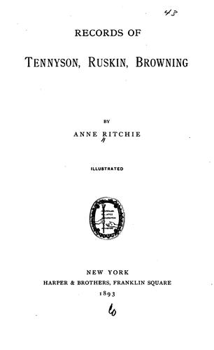 Records of Tennyson, Ruskin, Browning