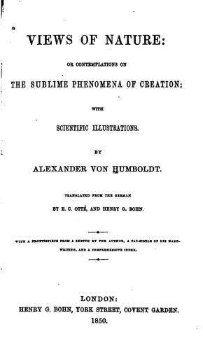 Views of Nature: Or, Contemplations on the Sublime Phenomena of Creation ...