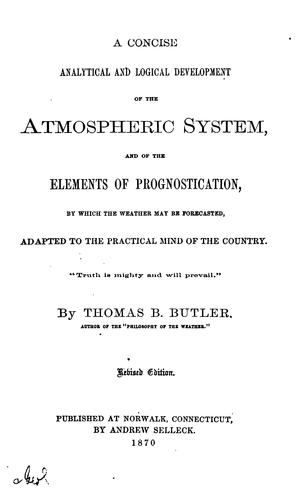 A Concise Analytical and Logical Development of the Atmospheric System: And ...