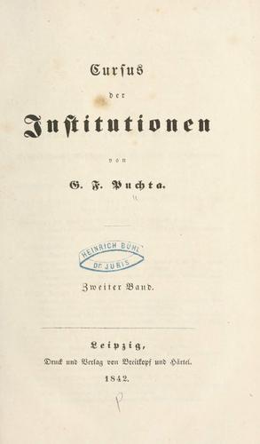 Cursus der Institutionen.