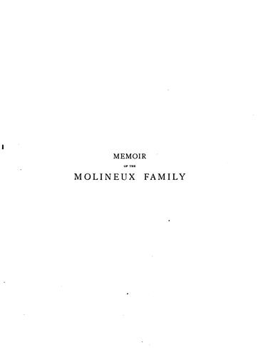 Memoir of the Molineux family