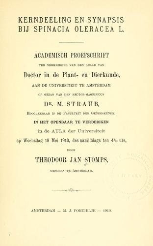 Kerndeeling en synapsis bij Spinacia oleracea L.