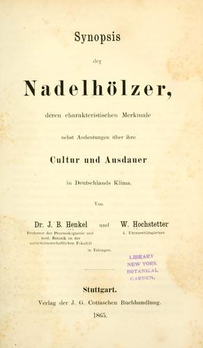 Synopsis der nadelhölzer