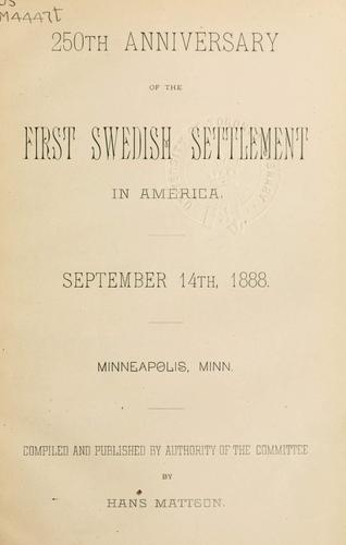 250th anniversary of the first Swedish settlement in America