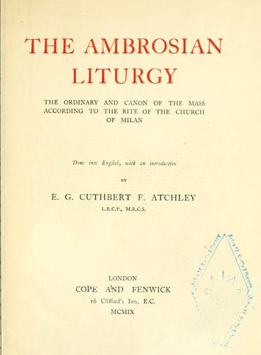 The Ambrosian liturgy