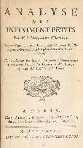 Analyse des infiniment petits